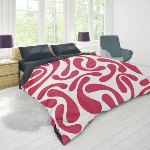 Raspberry Pink Swirl Design Duvet Cover 1