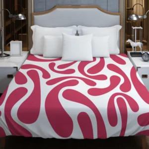 Raspberry Pink Swirl Design Duvet Cover