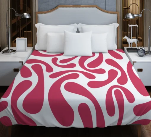 Raspberry Pink Swirl Design Duvet Cover