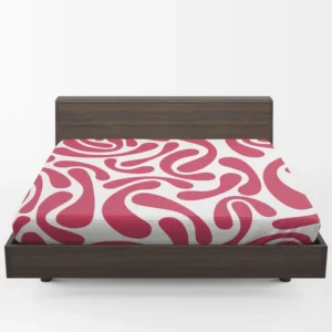 Raspberry Pink Swirl Design Fitted Sheet 1