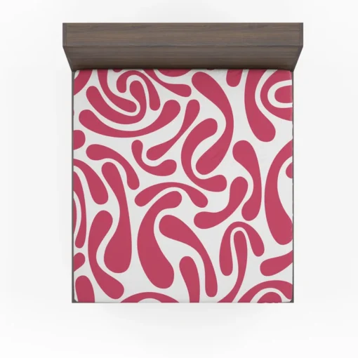 Raspberry Pink Swirl Design Fitted Sheet