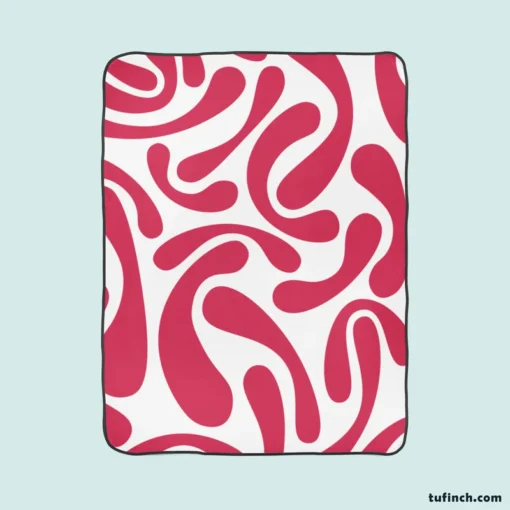 Raspberry Pink Swirl Design Fleece Blanket 1