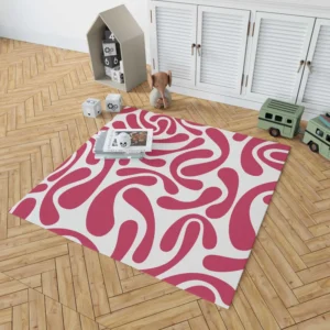 Raspberry Pink Swirl Design Rug 1