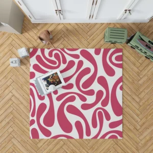 Raspberry Pink Swirl Design Rug