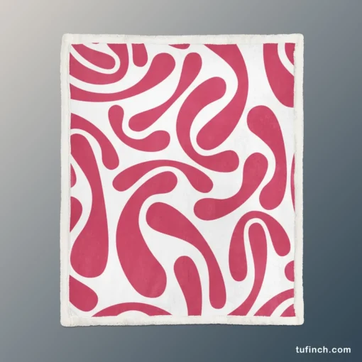 Raspberry Pink Swirl Design Sherpa Fleece Blanket 1