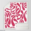 Raspberry Pink Swirl Design Sherpa Fleece Blanket