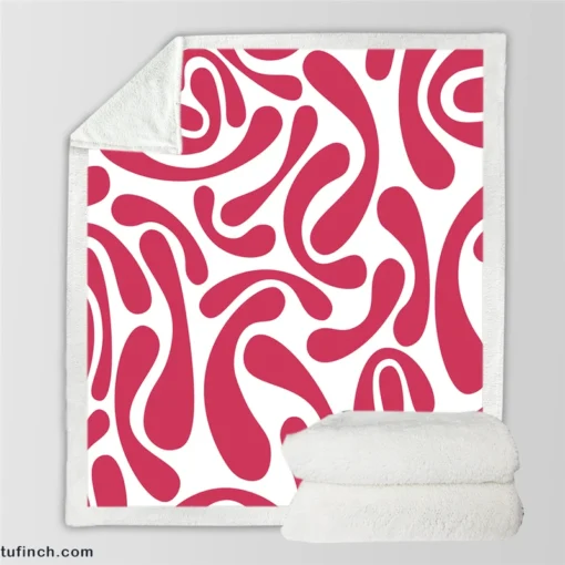 Raspberry Pink Swirl Design Sherpa Fleece Blanket