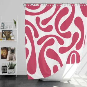 Raspberry Pink Swirl Design Shower Curtain