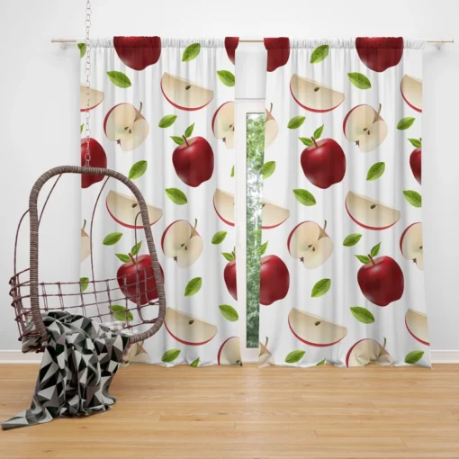 Realistic Apple Slices Apple Curtain