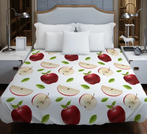 Realistic Apple Slices Apple Duvet Cover