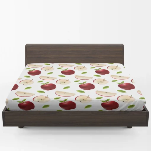 Realistic Apple Slices Apple Fitted Sheet 1