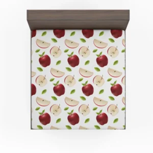 Realistic Apple Slices Apple Fitted Sheet