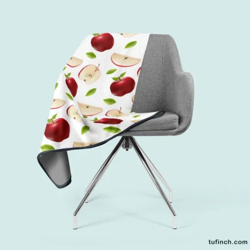 Realistic Apple Slices Apple Fleece Blanket 2