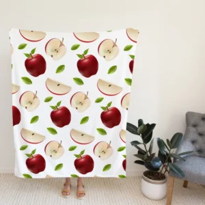 Realistic Apple Slices Apple Fleece Blanket