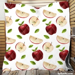 Realistic Apple Slices Apple Quilt Blanket