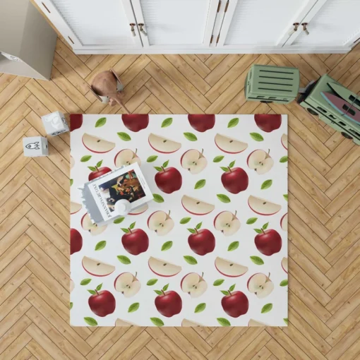 Realistic Apple Slices Apple Rug