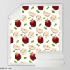 Realistic Apple Slices Apple Sherpa Fleece Blanket