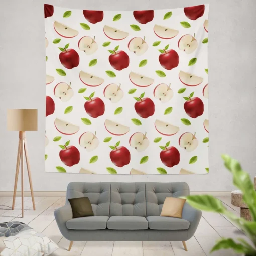 Realistic Apple Slices Apple Wall Tapestry