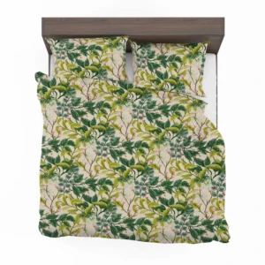 Realistic Flower Leaves Background Bedding Set 1