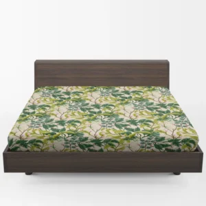 Realistic Flower Leaves Background Fitted Sheet 1