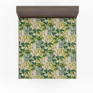 Realistic Flower Leaves Background Fitted Sheet