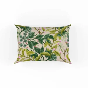 Realistic Flower Leaves Background Pillow Case