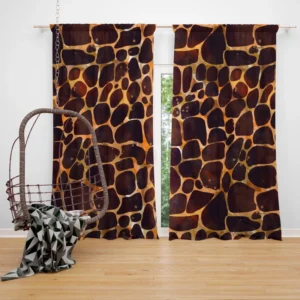 Realistic Giraffe Skin Curtain