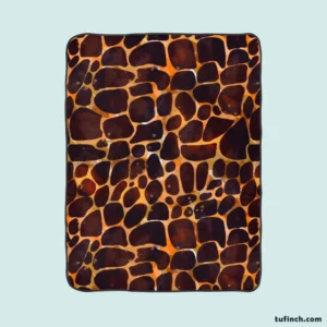 Realistic Giraffe Skin Fleece Blanket 1