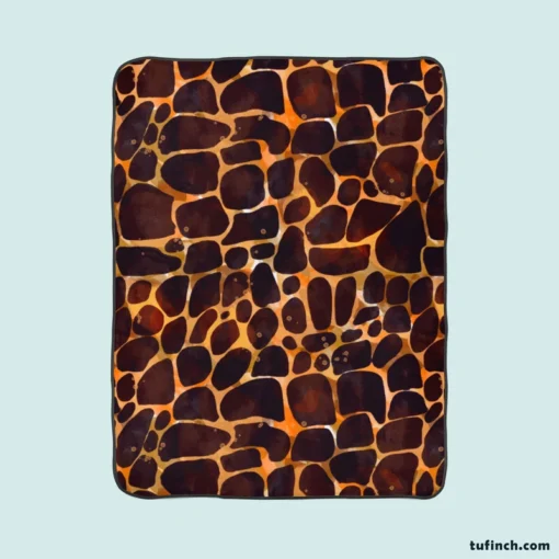 Realistic Giraffe Skin Fleece Blanket 1