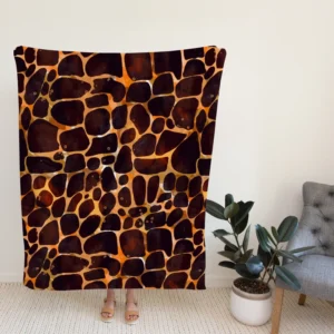 Realistic Giraffe Skin Fleece Blanket