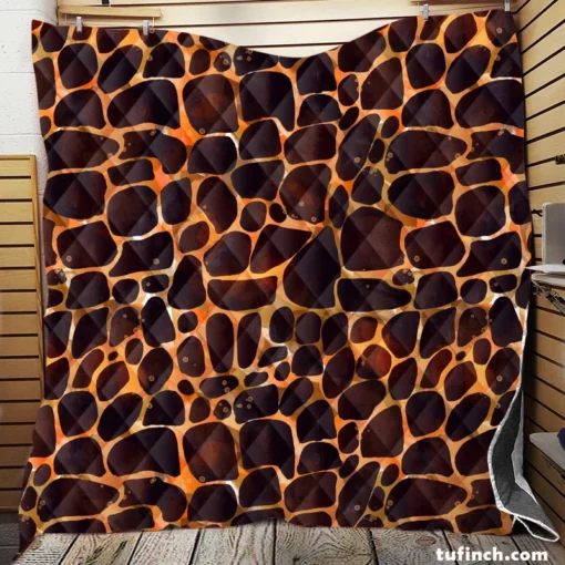 Realistic Giraffe Skin Quilt Blanket