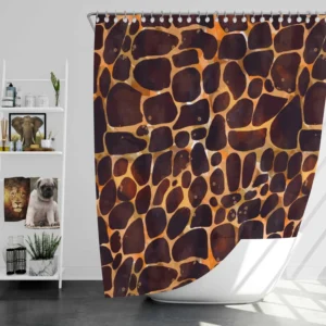 Realistic Giraffe Skin Shower Curtain