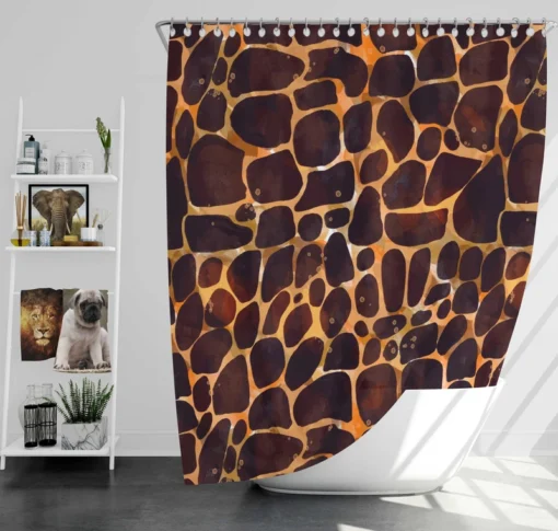 Realistic Giraffe Skin Shower Curtain