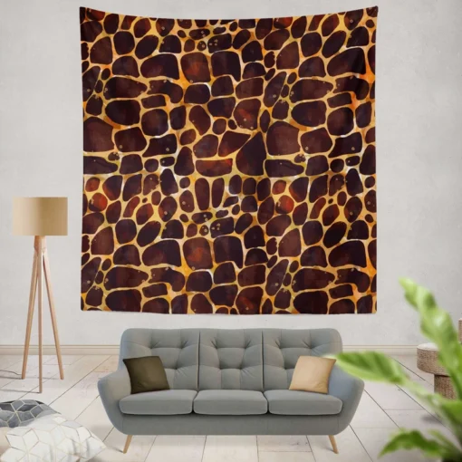 Realistic Giraffe Skin Wall Tapestry