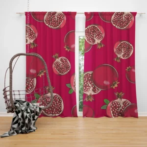 Realistic Pomegranate Fruit Curtain