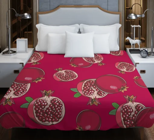 Realistic Pomegranate Fruit Duvet Cover