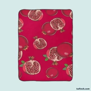 Realistic Pomegranate Fruit Fleece Blanket 1