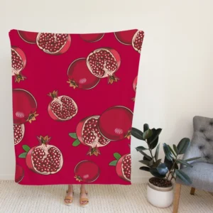 Realistic Pomegranate Fruit Fleece Blanket