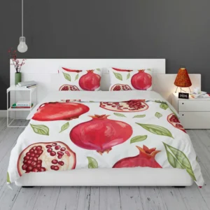 Realistic Pomegranate Fruit Print Bedding Set 1