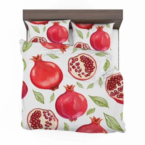 Realistic Pomegranate Fruit Print Bedding Set 2