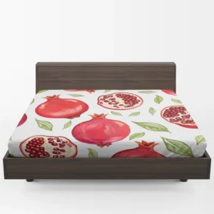 Realistic Pomegranate Fruit Print Fitted Sheet 1