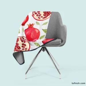 Realistic Pomegranate Fruit Print Fleece Blanket 2