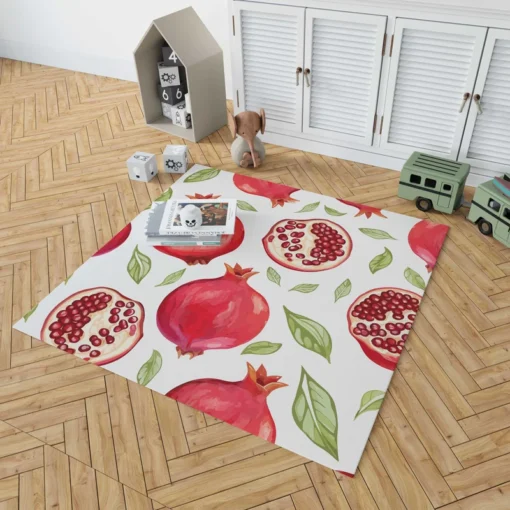 Realistic Pomegranate Fruit Print Rug 1