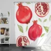 Realistic Pomegranate Fruit Print Shower Curtain