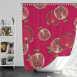 Realistic Pomegranate Fruit Shower Curtain