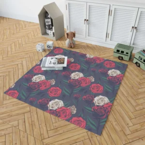 Realistic Roses Print Rug 1