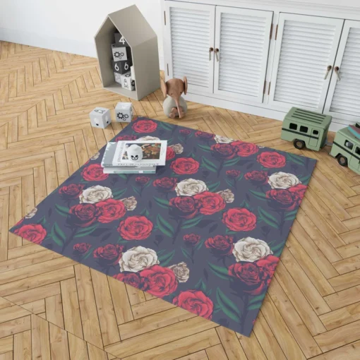 Realistic Roses Print Rug 1