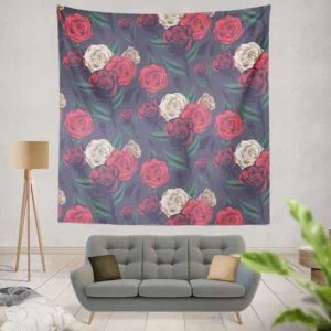 Realistic Roses Print Wall Tapestry