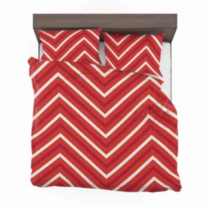 Red And White Chevron Bedding Set 2