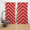 Red And White Chevron Curtain